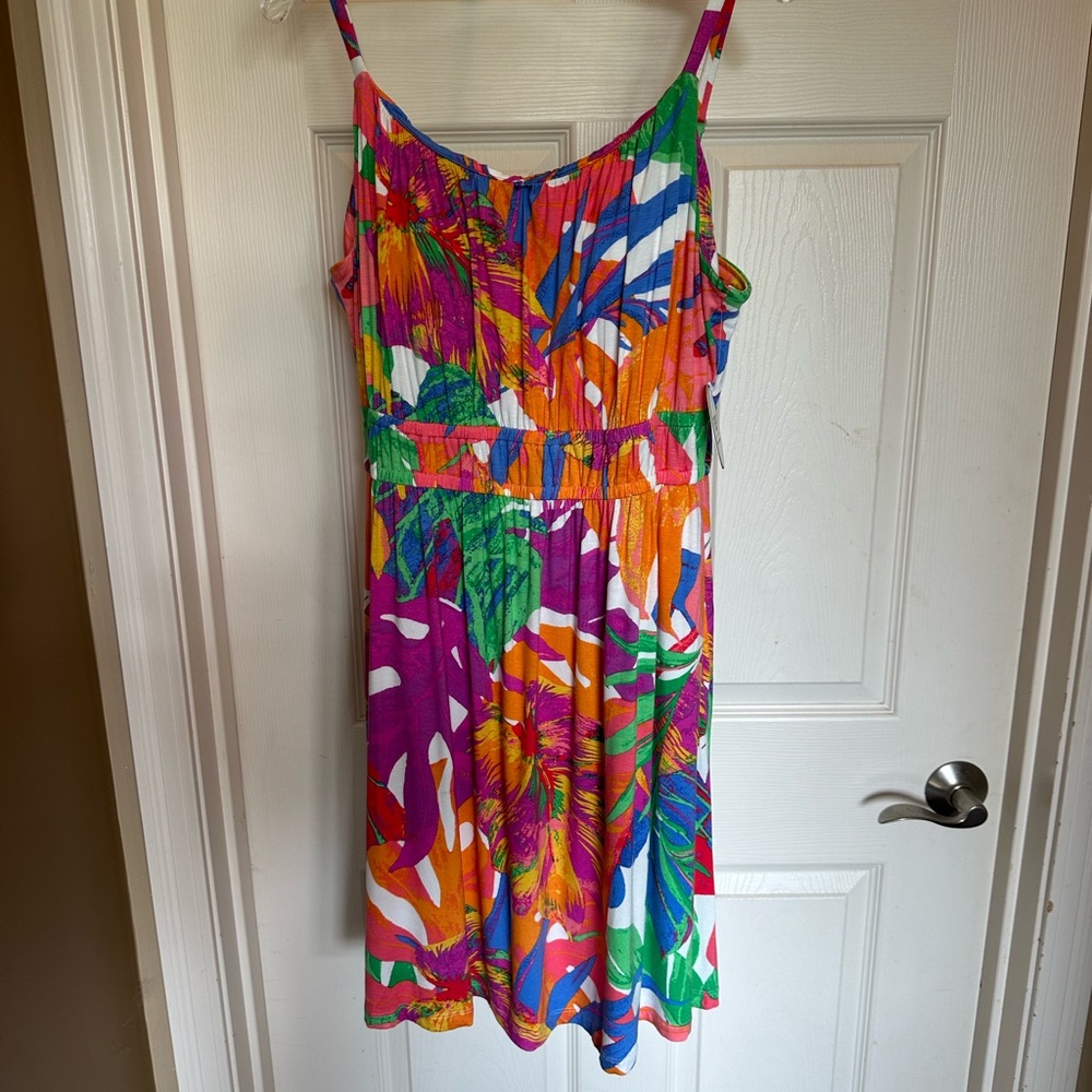 Soma Tropical Print Dress, Lounge, Resort wear NWT XL